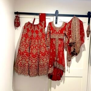 Heavy Zari Embroidery Red Bridal Lehenga Set (KALKI):